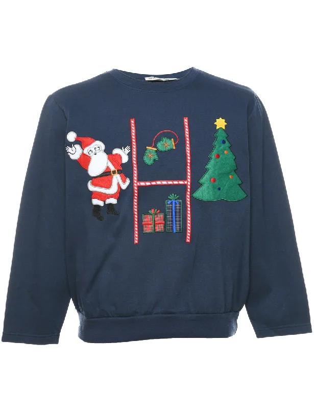 Celebrate the Weekend with Discounts Santa Claus Christmas Sweatshirt - L