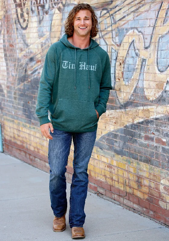 Weekend Specials to Enjoy Tin Haul Mens Green Cotton Blend Old Style Hoodie