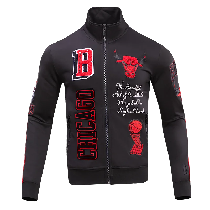 Special Price NBA CHICAGO BULLS PRO TEAM MEN'S TRACK JACKET (BLACK/RED)