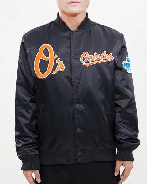 Weekend Discounts You Deserve MLB BALTIMORE ORIOLES CHEST HIT LOGO MEN'S SATIN JACKET (BLACK) Weekend Discounts You Deserve MLB BALTIMORE ORIOLES CHEST HIT LOGO MEN'S SATIN JACKET (BLACK)
