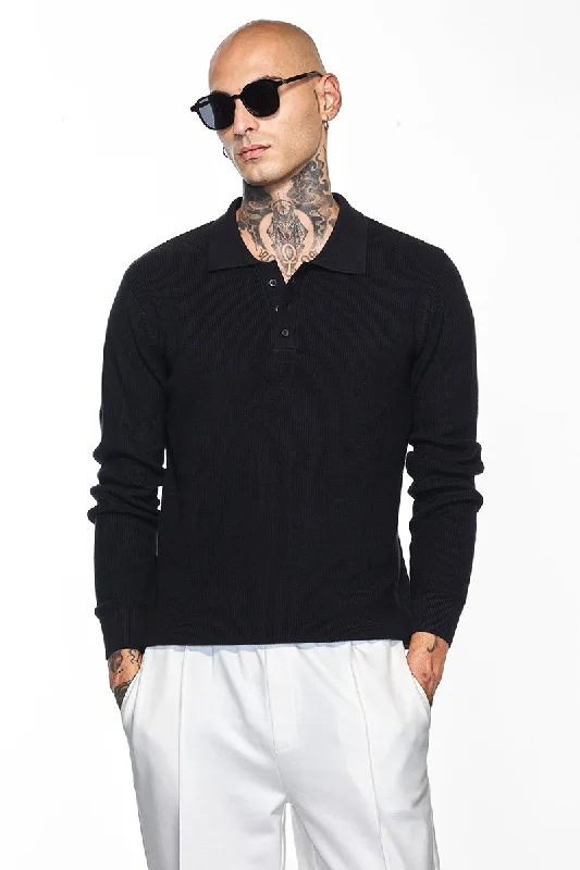 Flash Deal Core Lab Black Solid Polo T-Shirt