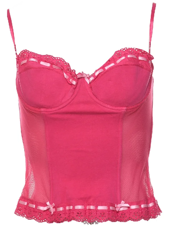 Unwind with Weekend Discounts Sheer Pink Top - S