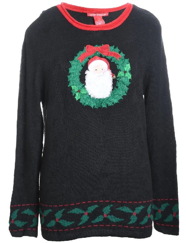 Cash Savings Santa Claus Christmas Jumper - L
