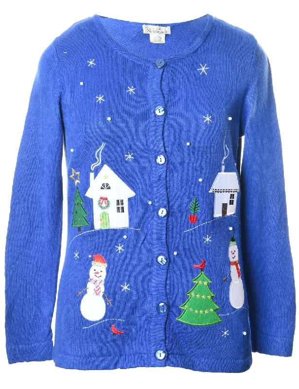 Clearance Sale Snowman Christmas Cardigan - S