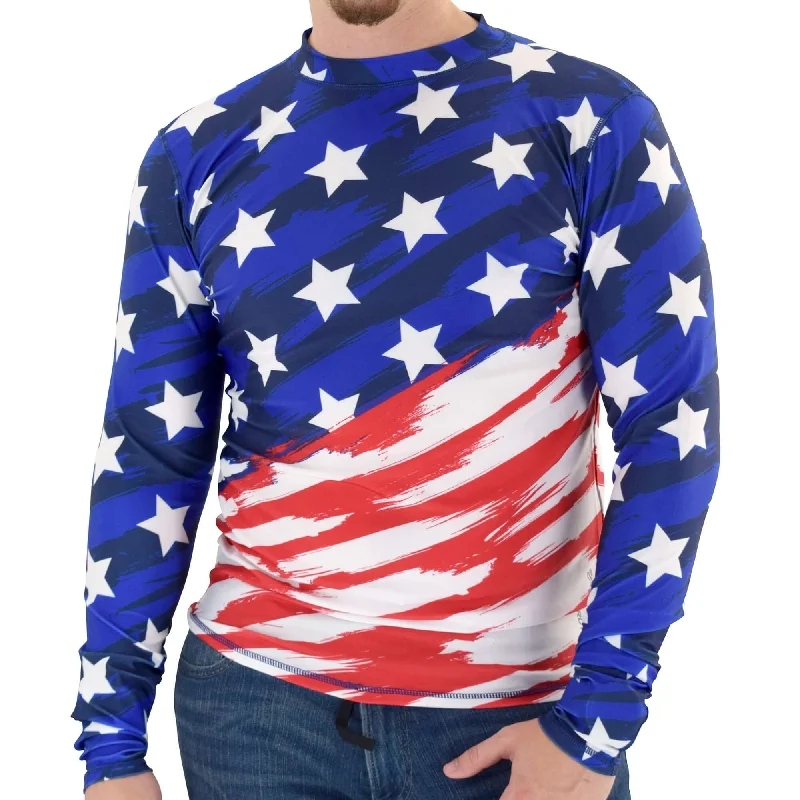 Low Cost Men's USA Sublimation Long Sleeve Rash Guard