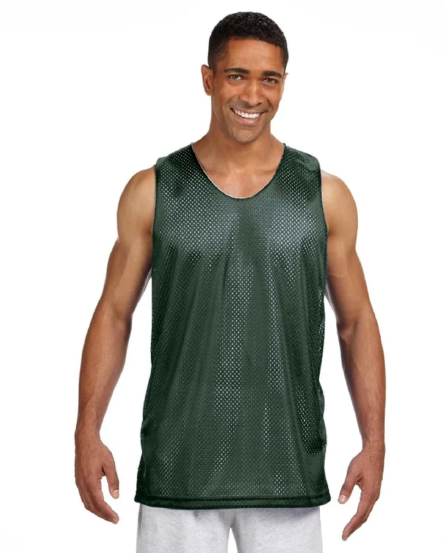 Best Choice A4 Men's Reversible Mesh Tank | Hunter/ White