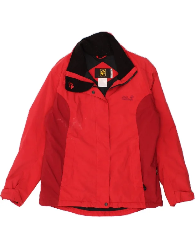 Extra Discount JACK WOLFSKIN Womens Windbreaker Jacket UK 14 Medium Red Colourblock