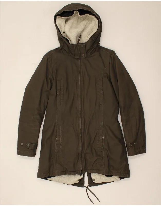 Weekend Shopping Extravaganza WOOLRICH Womens Hooded Parka Jacket UK 14 Medium Khaki Cotton Weekend Shopping Extravaganza WOOLRICH Womens Hooded Parka Jacket UK 14 Medium Khaki Cotton