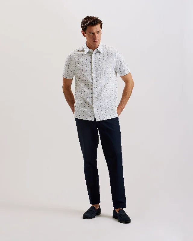 Midnight Sale Orions Ss Regular Jacquard Geo Shirt Blue
