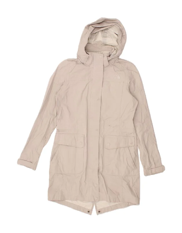 Massive Deal THE NORTH FACE Womens Hooded Raincoat UK 10 Small Beige Nylon