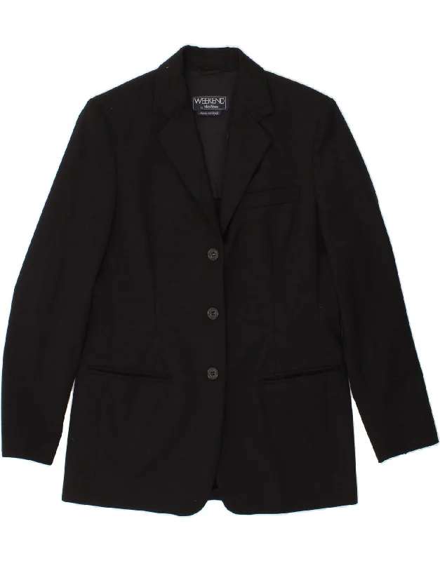 Bonus Offer MAX MARA Womens Weekend 3 Button Blazer Jacket UK 12 Medium Black