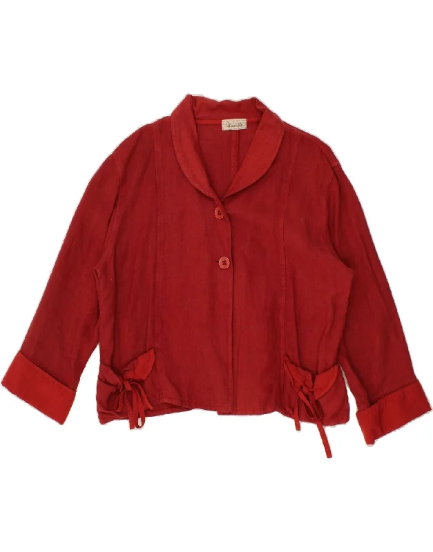 Weekend Steals Await VINTAGE Womens 2 Button Blazer Jacket UK 16 Large Red