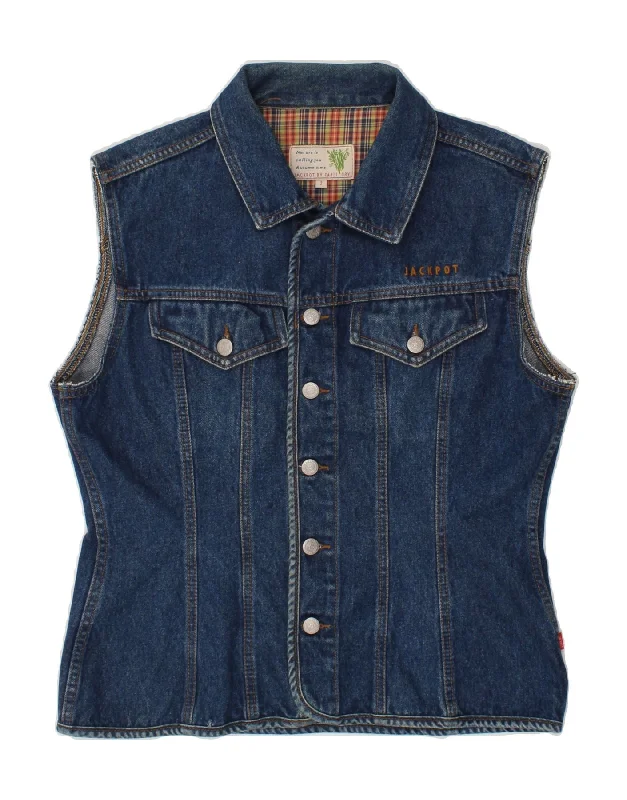 Weekend Specials to Celebrate JACKPOT BY CARLI GRY Womens Denim Gilet Size 2 Medium Blue Cotton Weekend Specials to Celebrate JACKPOT BY CARLI GRY Womens Denim Gilet Size 2 Medium Blue Cotton