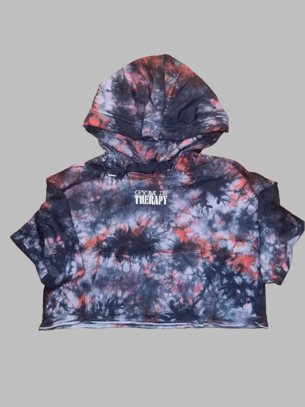 Instant Deal Gym Is Therapy Oversized Anemone Tie-Dye Hoodie