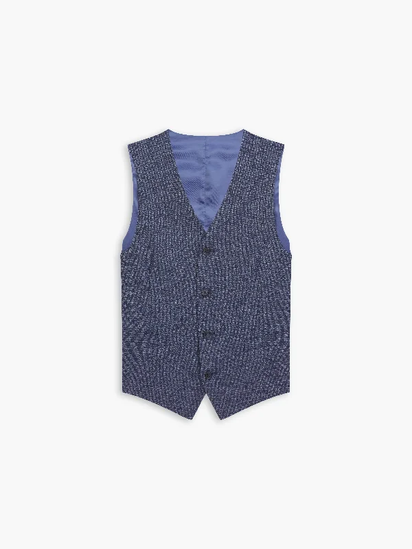 Weekend Discounts to Delight Lovell Infinity Slim Fit Blue Semi Plain Waistcoat