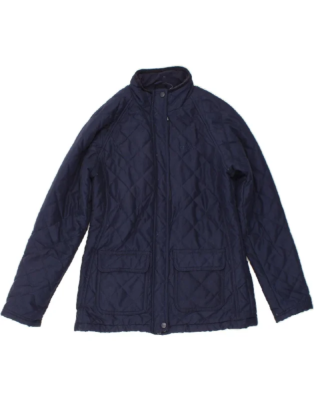 The Best Deal MOUNTAIN WAREHOUSE Womens Quilted Jacket UK 10 Small  Navy Blue Polyester