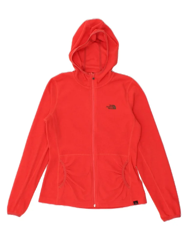 Special Discount THE NORTH FACE Womens Hooded Fleece Jacket UK 10 Small Red Polyester