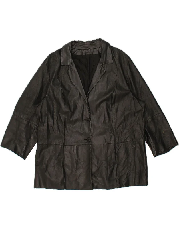 Weekend Specials to Cherish PERSONA Womens Leather Coat Size 31 XL Black Leather