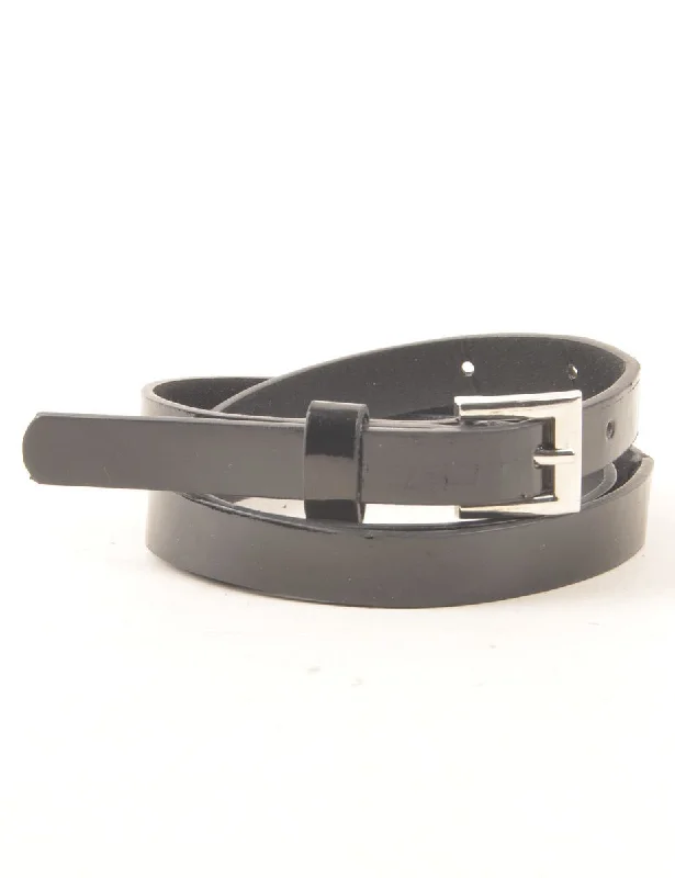 Big Deal Slim Black Skinny Belt - M