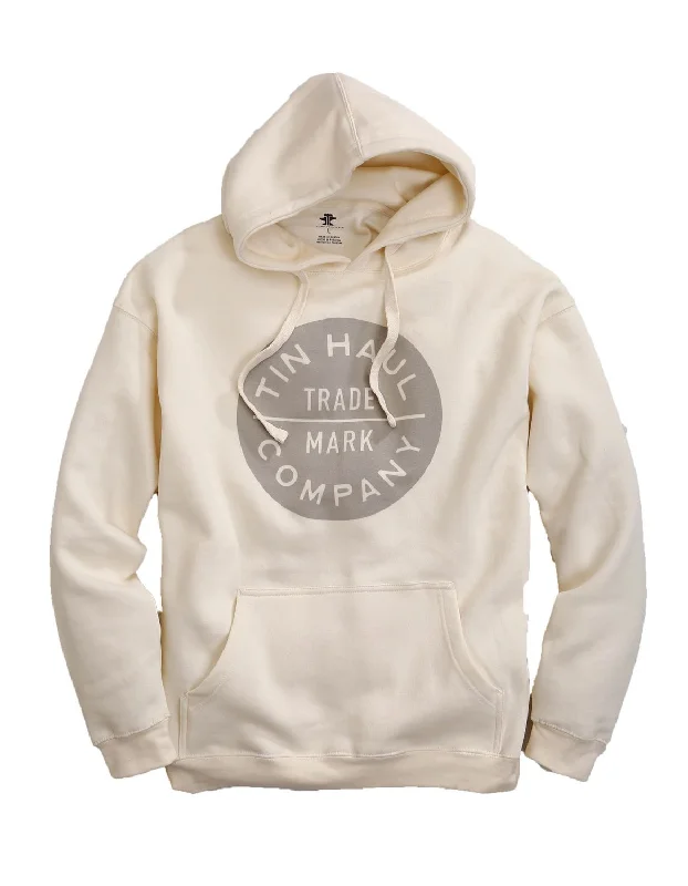 Super Savings Tin Haul Mens White Cotton Blend Vintage Logo Hoodie
