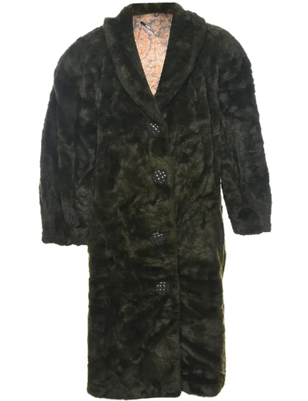 Celebrate the Weekend with Discounts Single Breasted Faux Fur Coat - XL