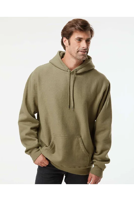 Year-End Deals Independent Trading Co. Mens Legend Hooded Sweatshirt Hoodie w/ Pouch Pocket - Olive Green