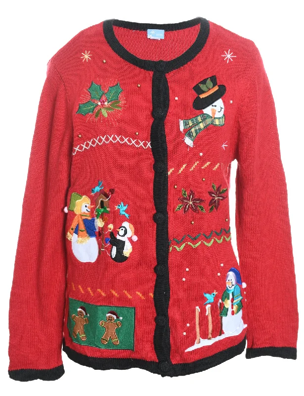 Epic Value Snowman Christmas Cardigan - S