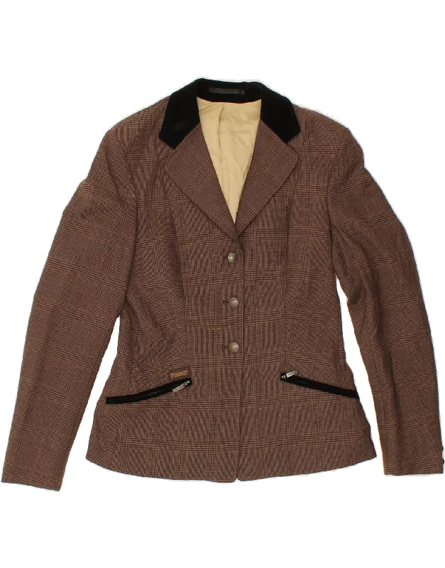 The Best Prices PIKEUR Womens 3 Button Show Blazer Jacket UK 12 Medium Brown Check