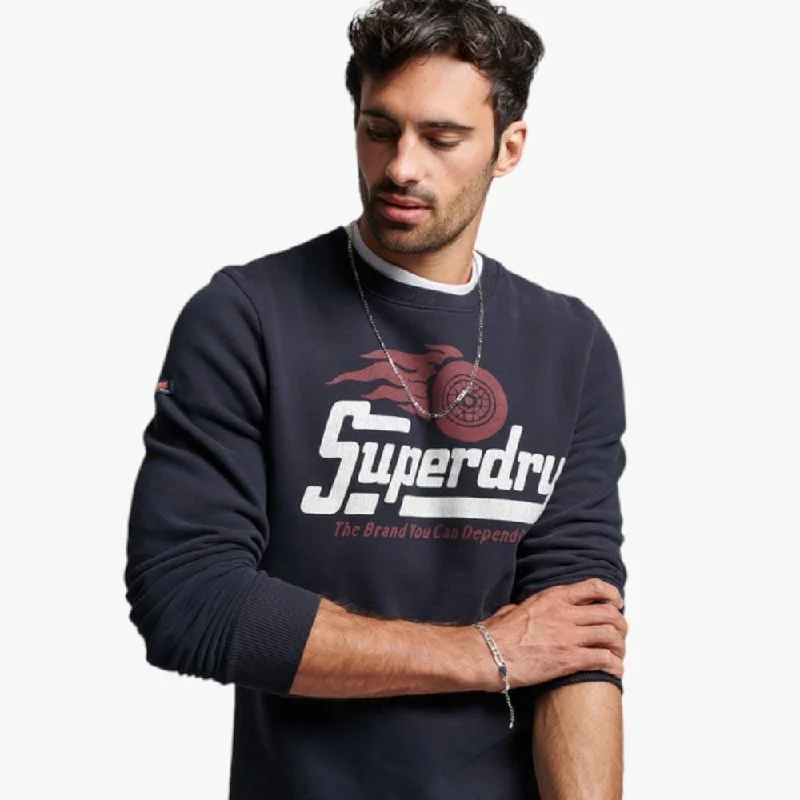 Epic Value Superdry Mens Sports Hoody Vintage Industrial Logo Black