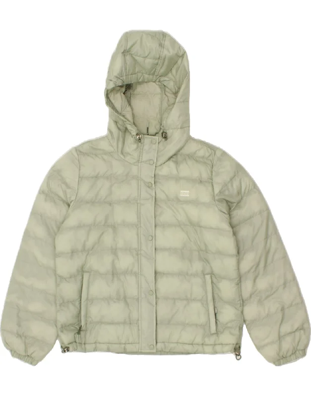 Unmissable Offer LEVI'S Womens Hooded Padded Jacket UK 14 Medium Green