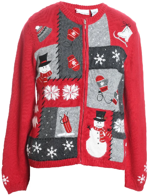 Can't Resist Snowman Christmas Cardigan - S