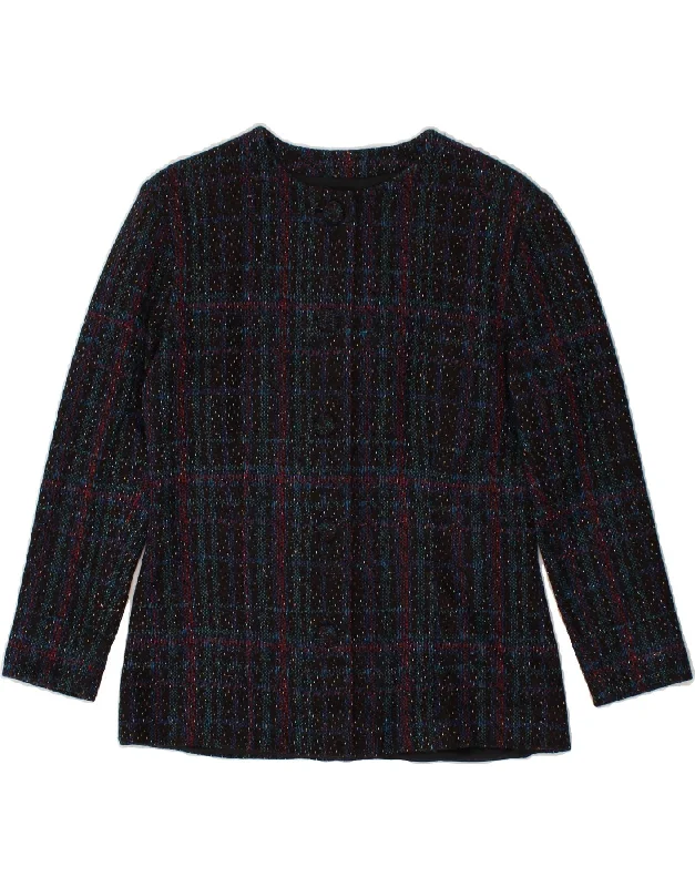 Bonus Offer VINTAGE Womens 5 Button Blazer Jacket UK 12 Medium Multicoloured Check