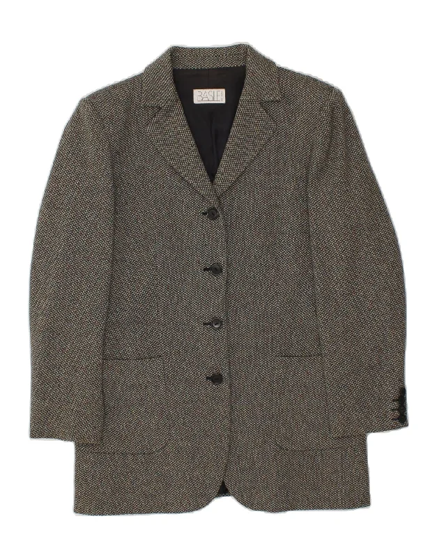 Massive Deal BASILE Womens 4 Button Blazer Jacket IT 44 Medium Grey Wool