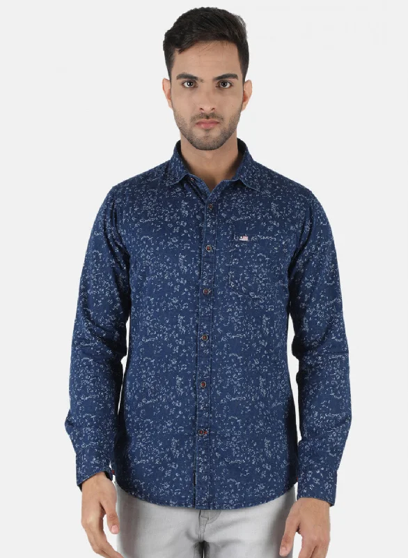 Clearance Sale Men Blue Printed Shirt