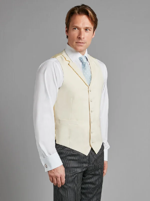 Limited Offer Single Breasted Wool Waistcoat - Cream