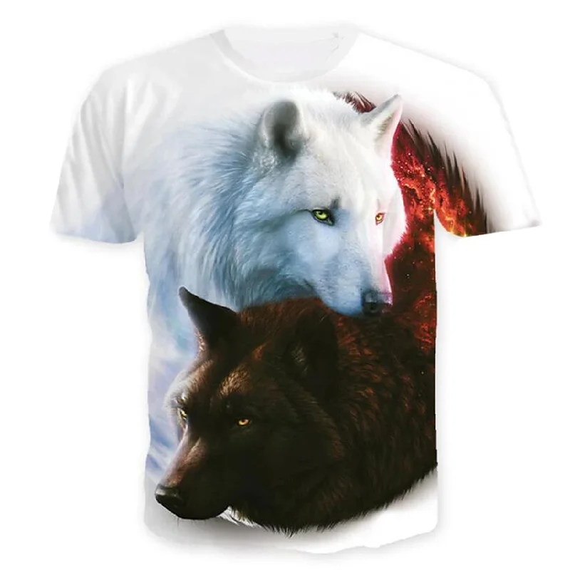 Weekend Offers That Excite Men's T-Shirt Graphic Animal Plus Size Print Short Sleeve Halloween Tops