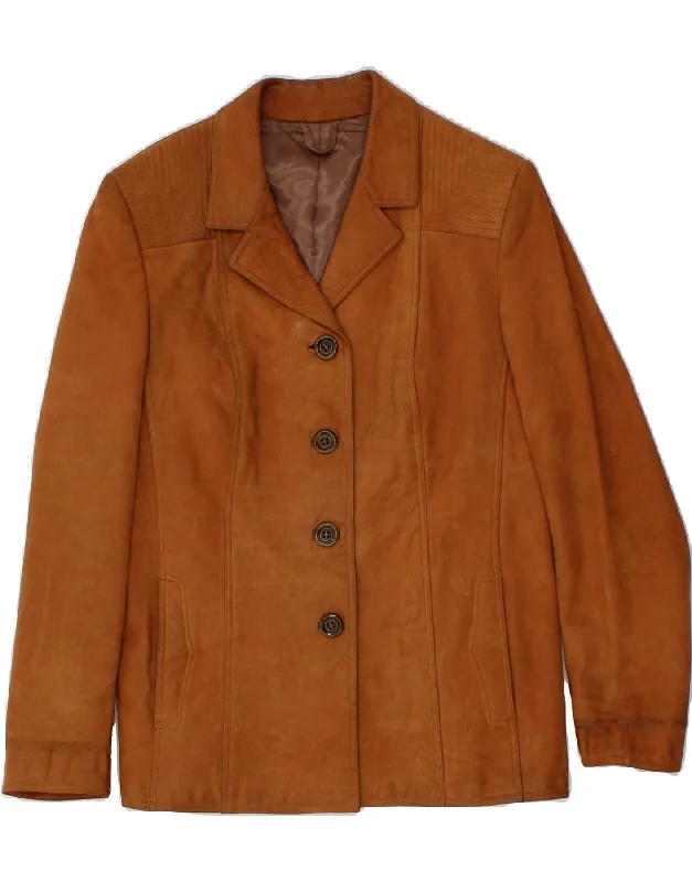 Unbeatable Prices VINTAGE Womens Leather Jacket UK 12 Medium Brown
