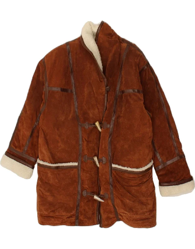 Weekend Steals Await DINO' Z Womens Loose Fit Duffle Leather Coat UK 18/20 XL Brown Leather Weekend Steals Await DINO' Z Womens Loose Fit Duffle Leather Coat UK 18/20 XL Brown Leather