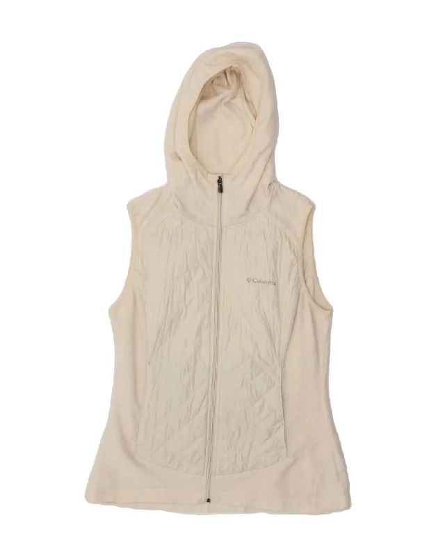 Weekend Savings Fiesta COLUMBIA Womens Hooded Fleece Gilet UK 10 Small Off White Polyester Weekend Savings Fiesta COLUMBIA Womens Hooded Fleece Gilet UK 10 Small Off White Polyester