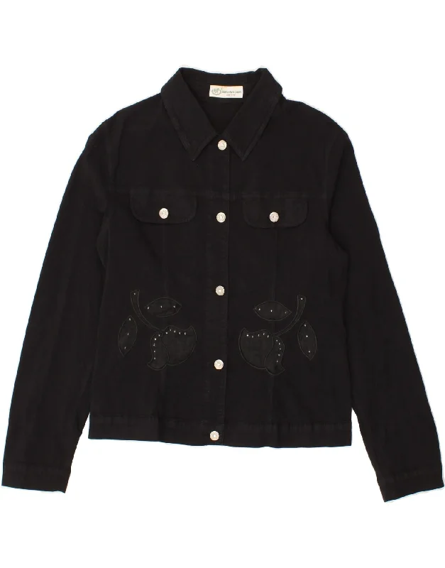 Weekend Offers That Excite VINTAGE Womens Bomber Jacket IT 48 XL Black Floral Cotton Weekend Offers That Excite VINTAGE Womens Bomber Jacket IT 48 XL Black Floral Cotton