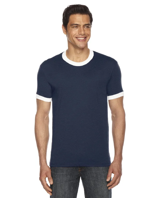 Shop Now American Apparel Unisex Poly-Cotton Short Sleeve Ringer T-Shirt | Navy/ White