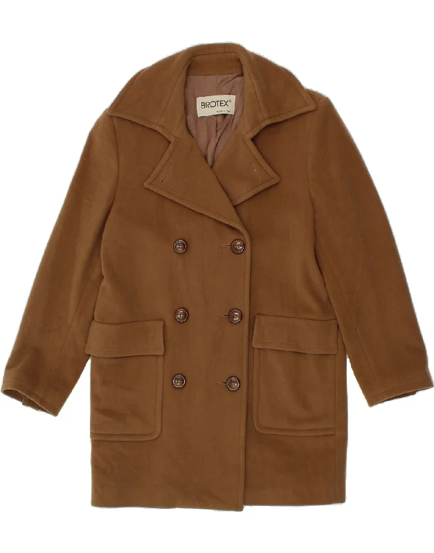 Weekend Savings Spree VINTAGE Womens Double Breasted Coat IT 42 Medium Brown Wool