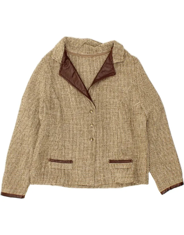 Take Advantage VINTAGE Womens 3 Button Blazer Jacket UK 14 Large Beige