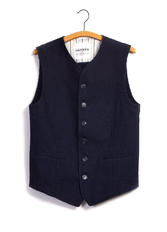 Sale Alert KAJ | Casual Waistcoat | Black Indigo