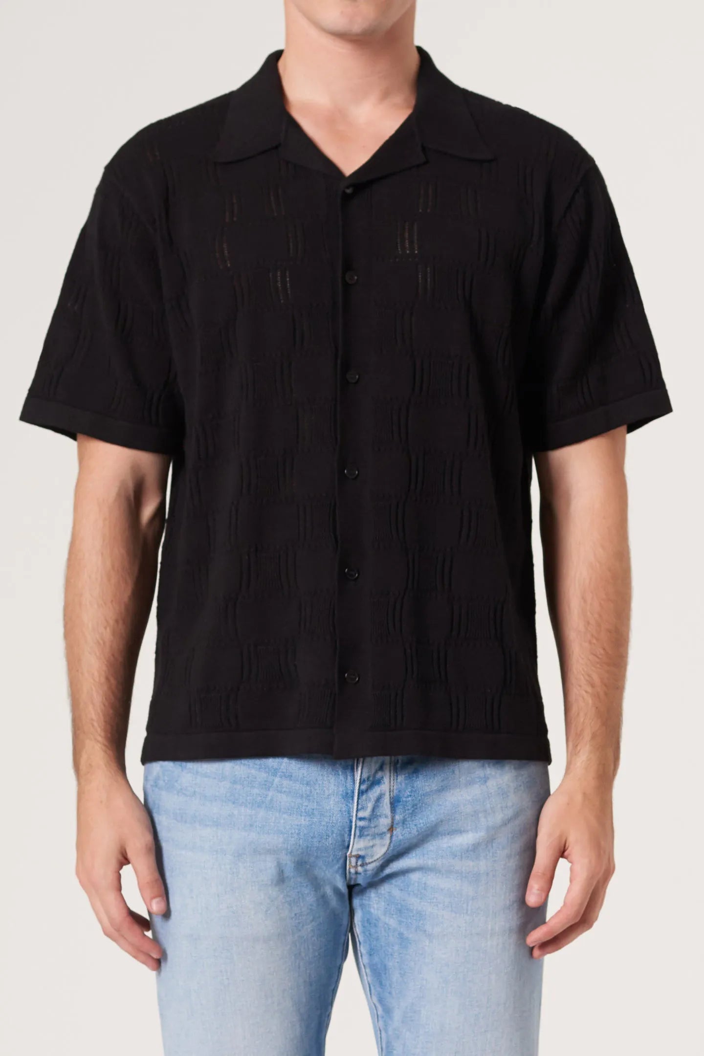Flash Deal Neuw Crochet Knit SS Shirt Black