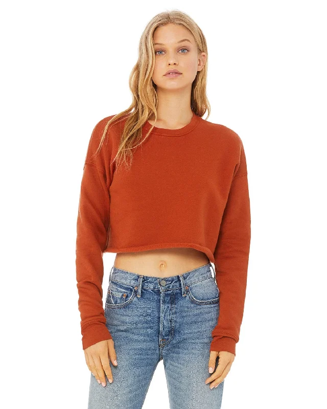 Bonus Offer Bella+Canvas Ladies Cropped Fleece Crew | Brick