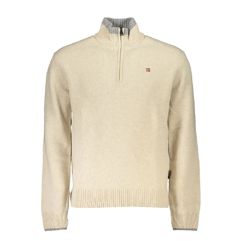 Super Deal Napapijri Chic  Half-Zip Sweater with Contrast Men's Embroidery