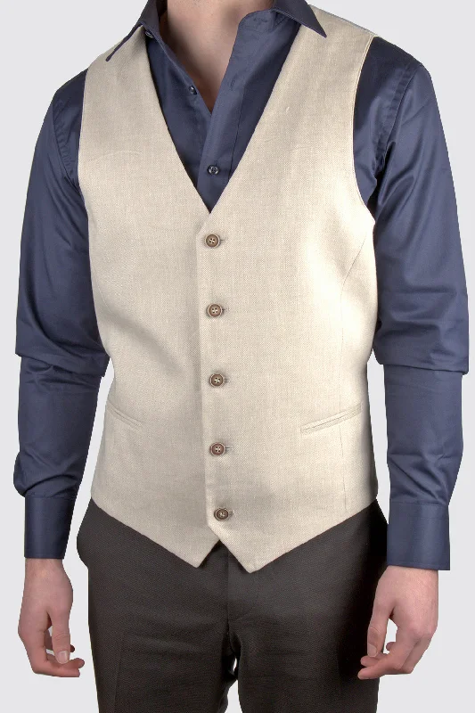 Weekend-Only Price Drops Routleys R Tan Linen Mix Waistcoat
