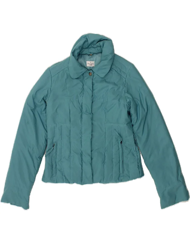 Overstock Sale TRUSSARDI Womens Padded Jacket IT 42 Medium Turquoise Polyamide