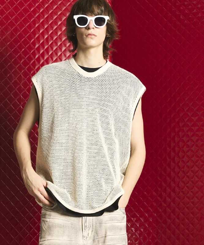 Limited Offer Prime-Over Mesh Sleeveless T-Shirt